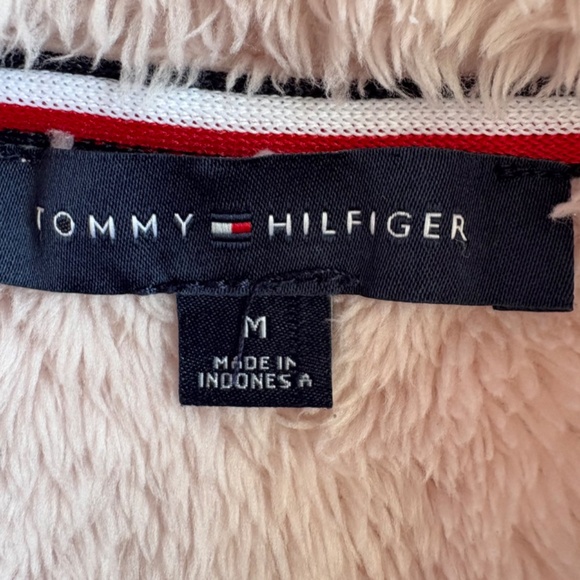 vintage Tommy Hilfiger Zip-Front Fleece Bomber Jacket Womens M Beige - Picture 7 of 13